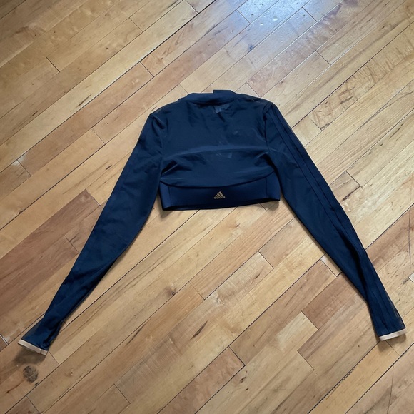 Adidas Beyoncé  IVY PARK IVP LS Mesh Crop Top Sz X Small New Limited Edison - Picture 13 of 14